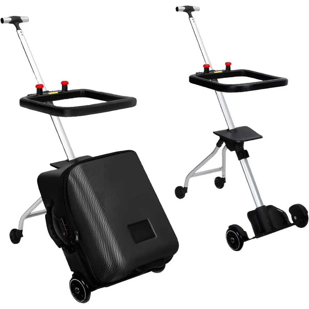 20 Kids Ride-On Luggage with Detachable Seat, 2-in-1 Trolley & Stroller, Travel Toy Storage Box, Black
20 Kids Ride-On Luggage with Detachable Seat, 2-in-1 Trolley & Stroller, Travel Toy Storage Box, Black