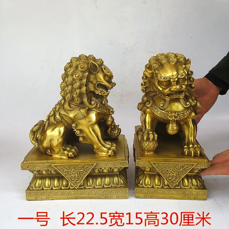 A pair 30CM LARGE HOME shop office Lobby efficacious talisman thriving business money GOOD Luck brass lions FENG SHUI art statue
A pair 30CM LARGE HOME shop office Lobby efficacious talisman thriving business money GOOD Luck brass lions FENG SHUI art statue