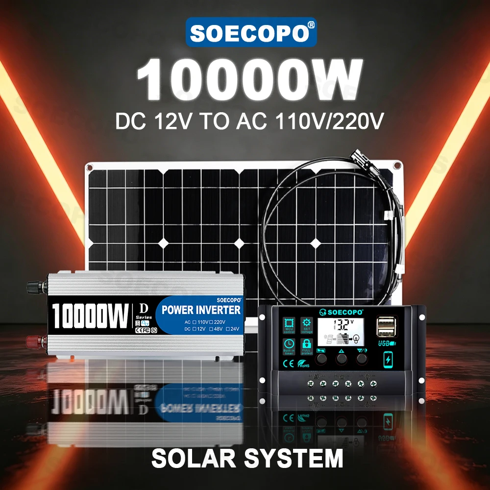 Plug and Play No Noise 10000W Peak Solar Kit 1000W Panel 110V/220V Inverter 100A Controller Complete For Picnic Party Garden Use
Plug and Play No Noise 10000W Peak Solar Kit 1000W Panel 110V/220V Inverter 100A Controller Complete For Picnic Party Garden Use