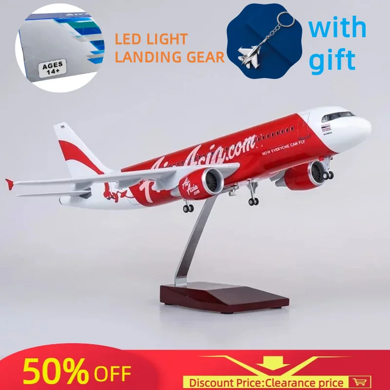 1/80 Scale 47cm Airplane A320 Neo Air Asia Airline Model With Light Diecast Resin Plane Model Toys Collection Display Gifts Fans
1/80 Scale 47cm Airplane A320 Neo Air Asia Airline Model With Light Diecast Resin Plane Model Toys Collection Display Gifts Fans