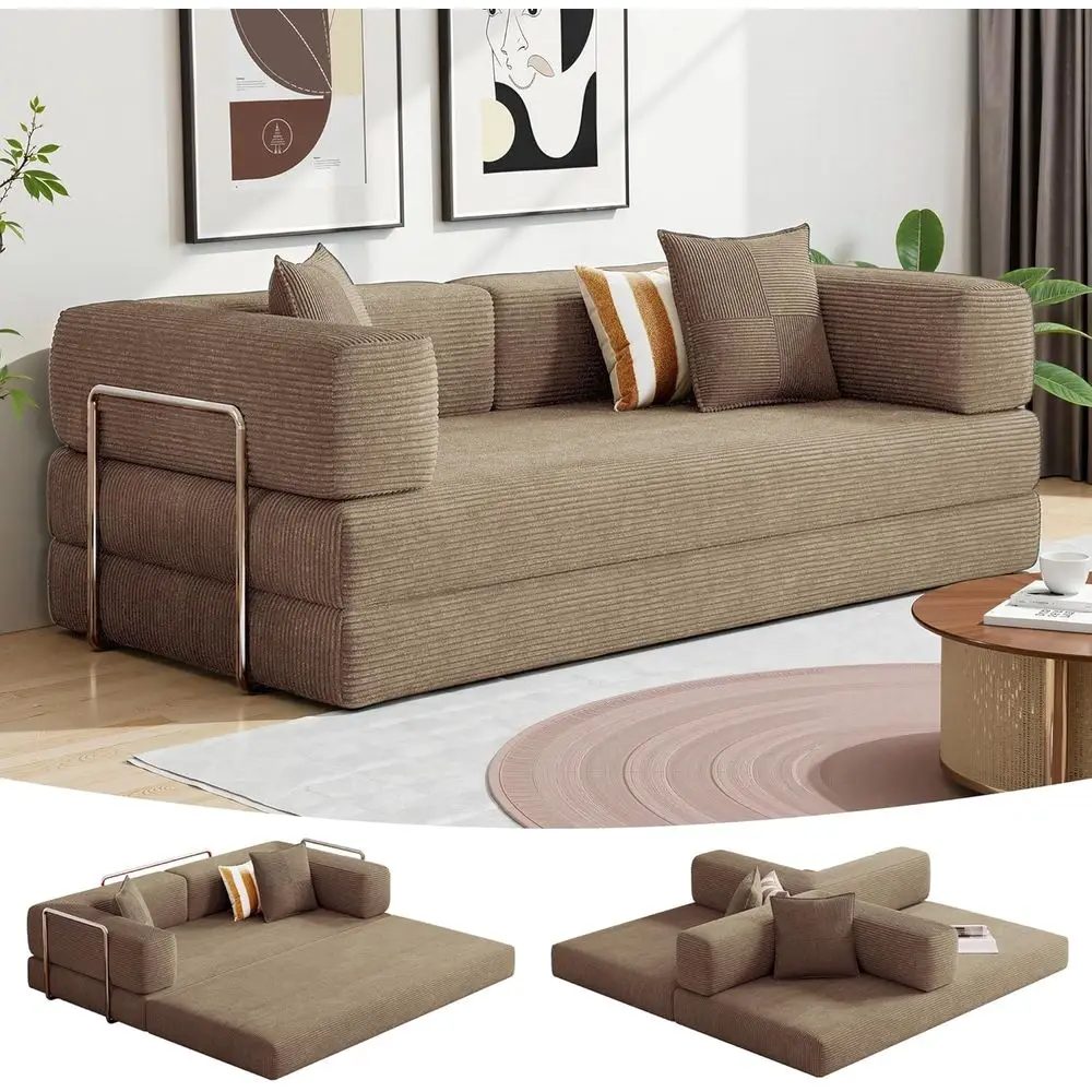 Convertible Sofa Bed with Corduroy Sleeper and Side Pocket, 5-in-1 Foldable Couch for Living Room/Bedroom, No Assembly Needed (B
Convertible Sofa Bed with Corduroy Sleeper and Side Pocket, 5-in-1 Foldable Couch for Living Room/Bedroom, No Assembly Needed (B