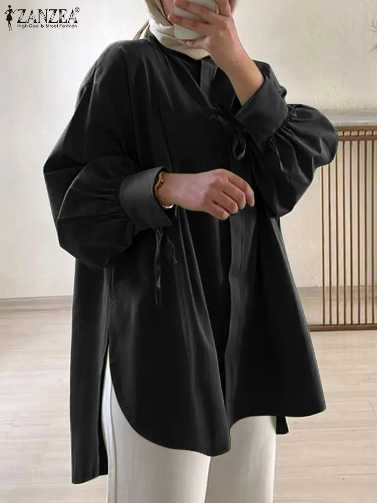 Women Long Tops ZANZEA Muslim Hijab Blouse Autumn Pullover Casual Solid Loose Abaya Turkey Blusas Long Sleeve Lace Up Tops Mujer
Women Long Tops ZANZEA Muslim Hijab Blouse Autumn Pullover Casual Solid Loose Abaya Turkey Blusas Long Sleeve Lace Up Tops Mujer