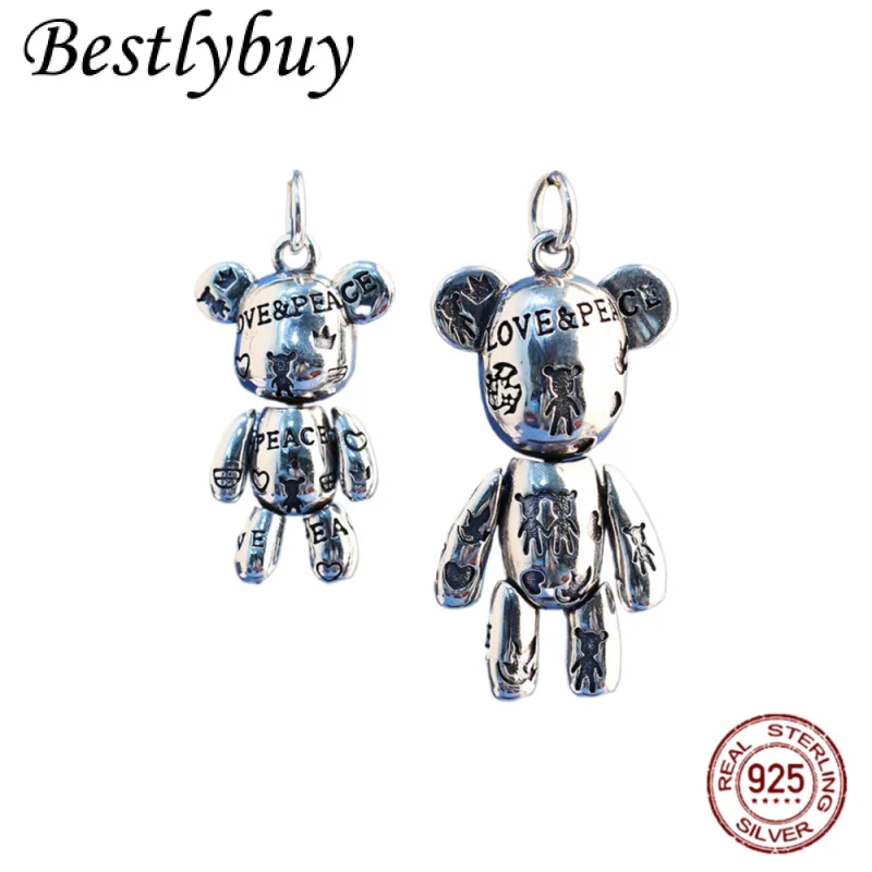 Real s925 Sterling Silver Fashionable Retro Cute Teddy Bear Pendant Couple Creative Valentine's Day Jewelry Gift
Real s925 Sterling Silver Fashionable Retro Cute Teddy Bear Pendant Couple Creative Valentine's Day Jewelry Gift