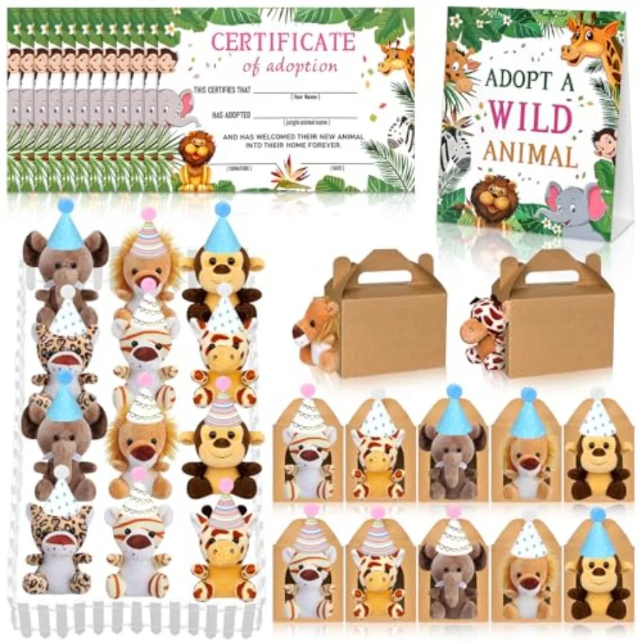 50 Pcs Safari Party Favors Include 12 Mini Forest Mini Stuffed Animals 12 Hats 12 Foldable Paper Boxes 12 Adoption Cards 1 Adop
50 Pcs Safari Party Favors Include 12 Mini Forest Mini Stuffed Animals 12 Hats 12 Foldable Paper Boxes 12 Adoption Cards 1 Adop