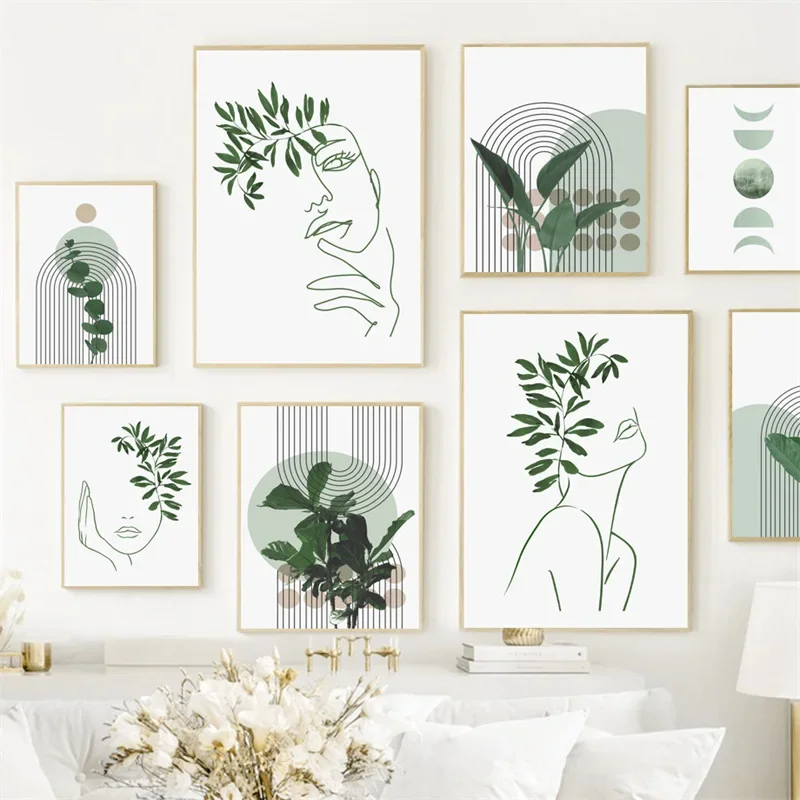 Modern simple fresh abstract geometric face lines green leaf poster painting core family decorative painting art canvas painting
Modern simple fresh abstract geometric face lines green leaf poster painting core family decorative painting art canvas painting