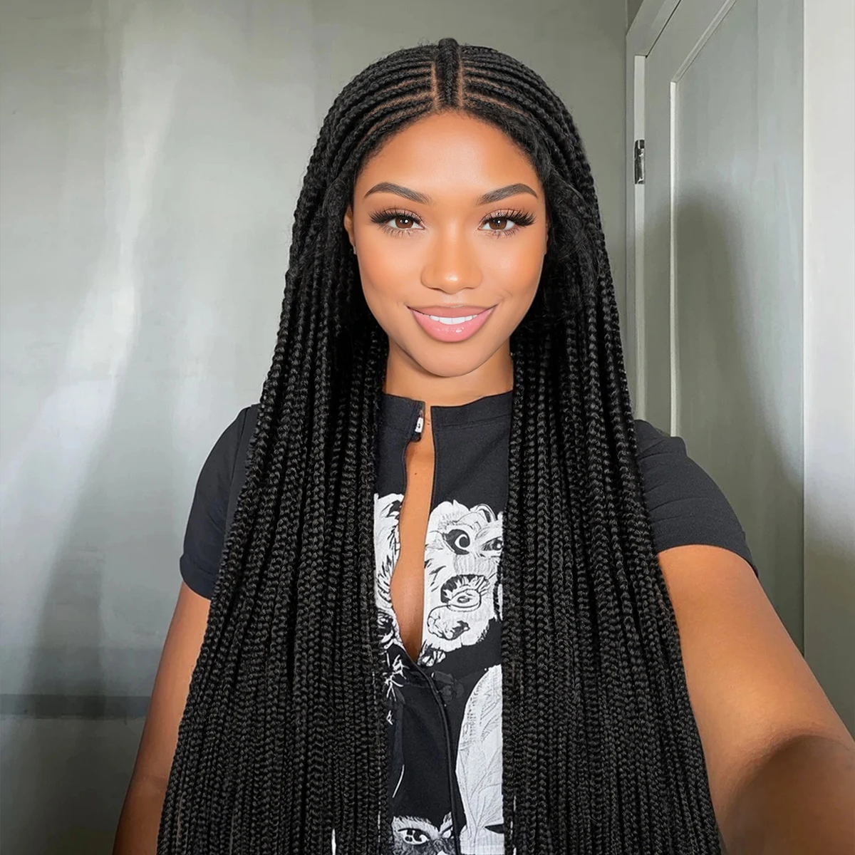 Full Lace Braided Wigs Synthetic Braided Wigs 32 Inches Braided Cornrow Braids Hair Wigs For Black Women
Full Lace Braided Wigs Synthetic Braided Wigs 32 Inches Braided Cornrow Braids Hair Wigs For Black Women