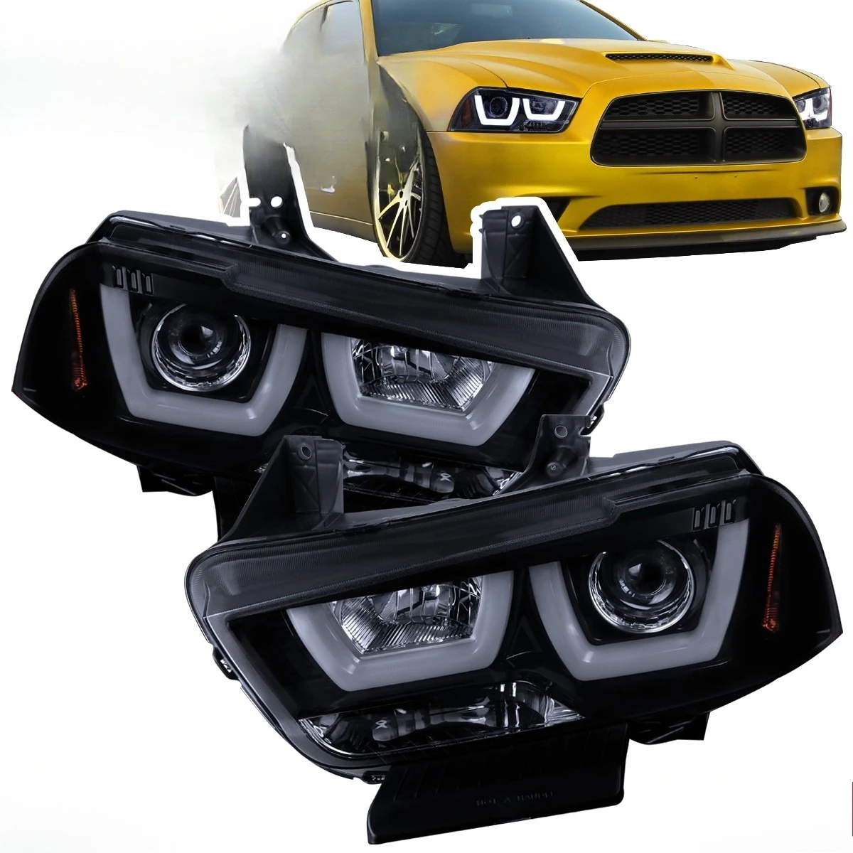 Smoke Projector Headlights Fits 2011-2014 Dodge Charger Dual LED Tube Headlamps
Smoke Projector Headlights Fits 2011-2014 Dodge Charger Dual LED Tube Headlamps