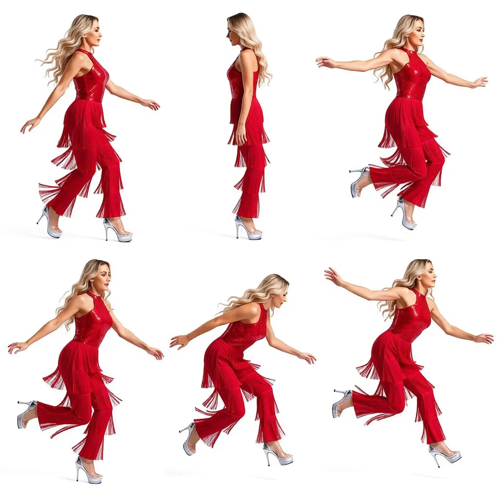 Women Sequins Tassel Jumpsuit Jazz Latin Chacha Dancing Leotard Sleeveless Backless Temperament Jumpsuit Latin Dancing Costumes
Women Sequins Tassel Jumpsuit Jazz Latin Chacha Dancing Leotard Sleeveless Backless Temperament Jumpsuit Latin Dancing Costumes