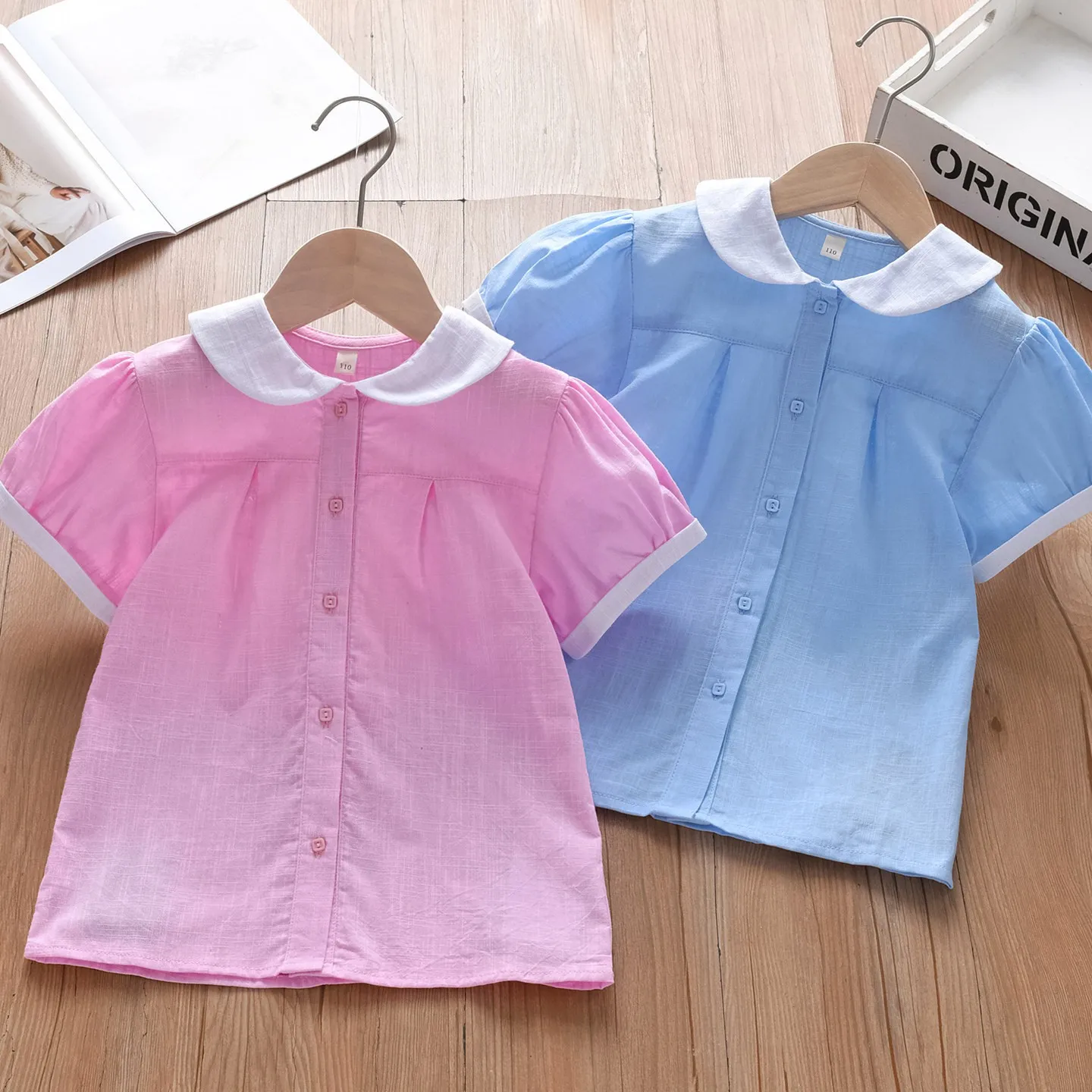 Girls' Cotton Collared Short-Sleeved Puff-Sleeve Summer Top Baby Clothing Comfortable Breathable Summer Shirt for Little Girls
Girls' Cotton Collared Short-Sleeved Puff-Sleeve Summer Top Baby Clothing Comfortable Breathable Summer Shirt for Little Girls