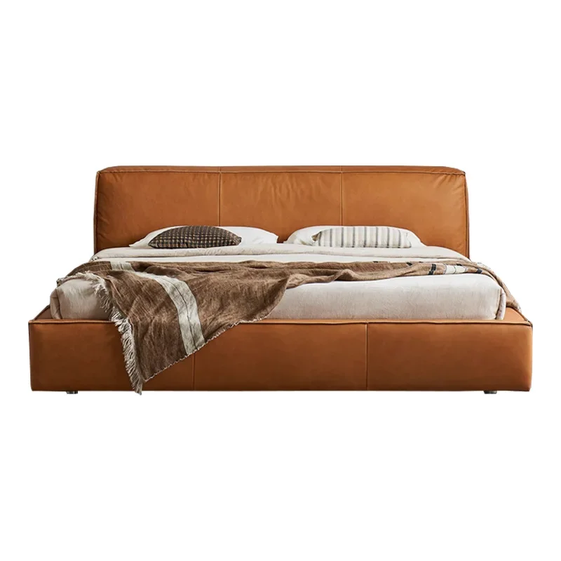 Bed retro leather bed first layer cowhide
Bed retro leather bed first layer cowhide