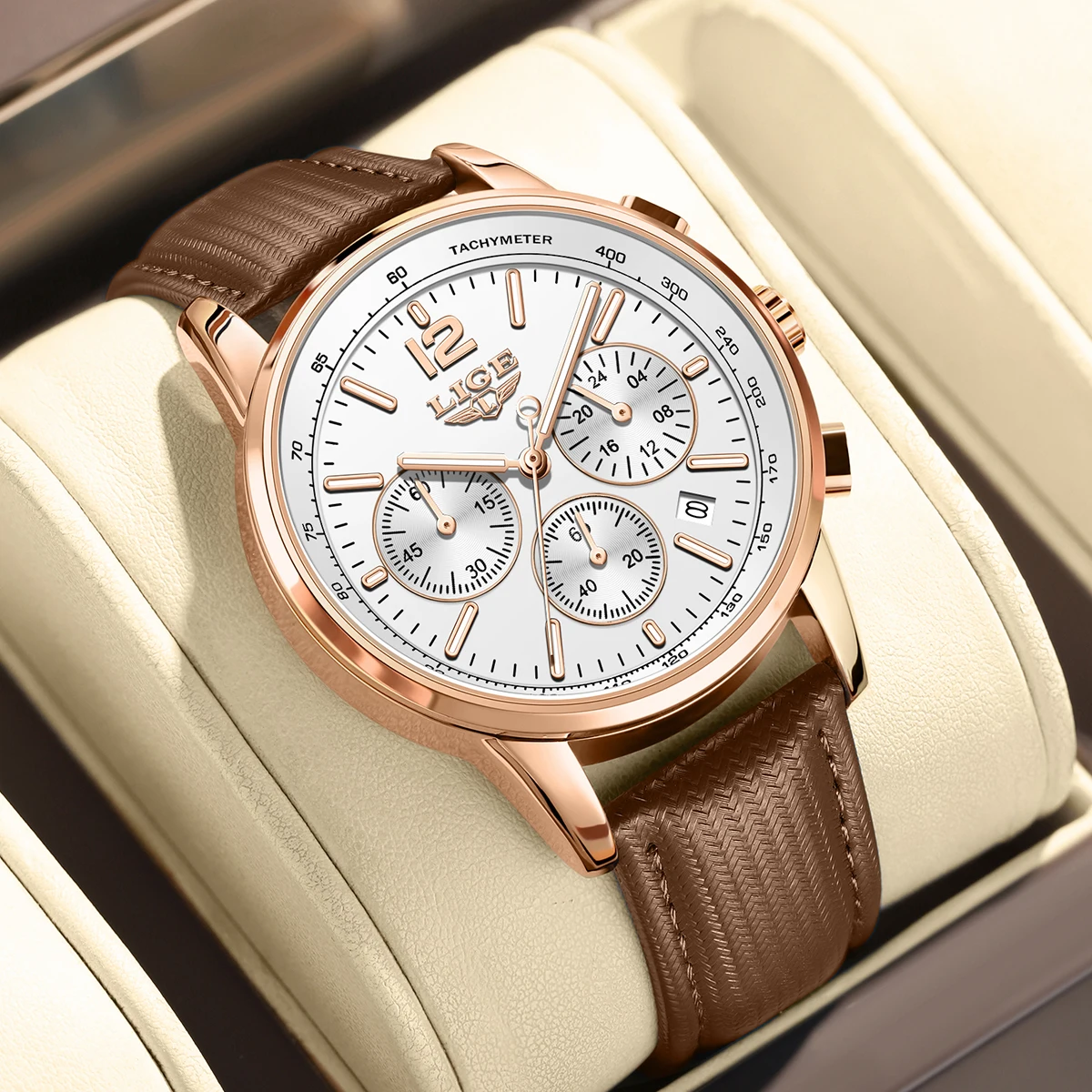 LIGE Fashion Leather Watch For Men Casual Business 24 Hour Moon Phase Quartz Chronograph Watch Male Waterproof Men's Watches
LIGE Fashion Leather Watch For Men Casual Business 24 Hour Moon Phase Quartz Chronograph Watch Male Waterproof Men's Watches