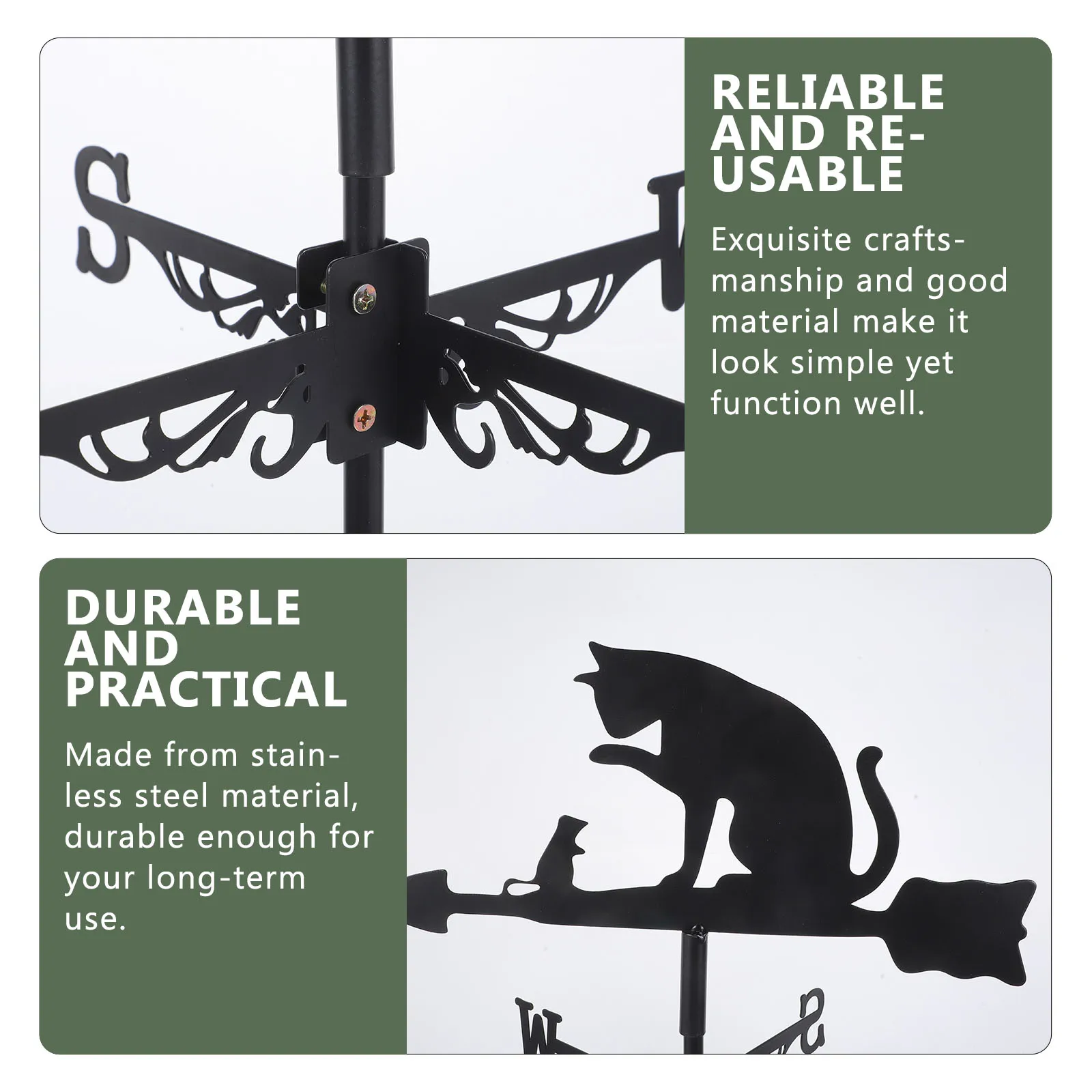 Stainless Steel Cat Weathervane Wind Direction Indicator for Garden Yard Decor Durable Outdoor Accessories Weather Vane
Stainless Steel Cat Weathervane Wind Direction Indicator for Garden Yard Decor Durable Outdoor Accessories Weather Vane