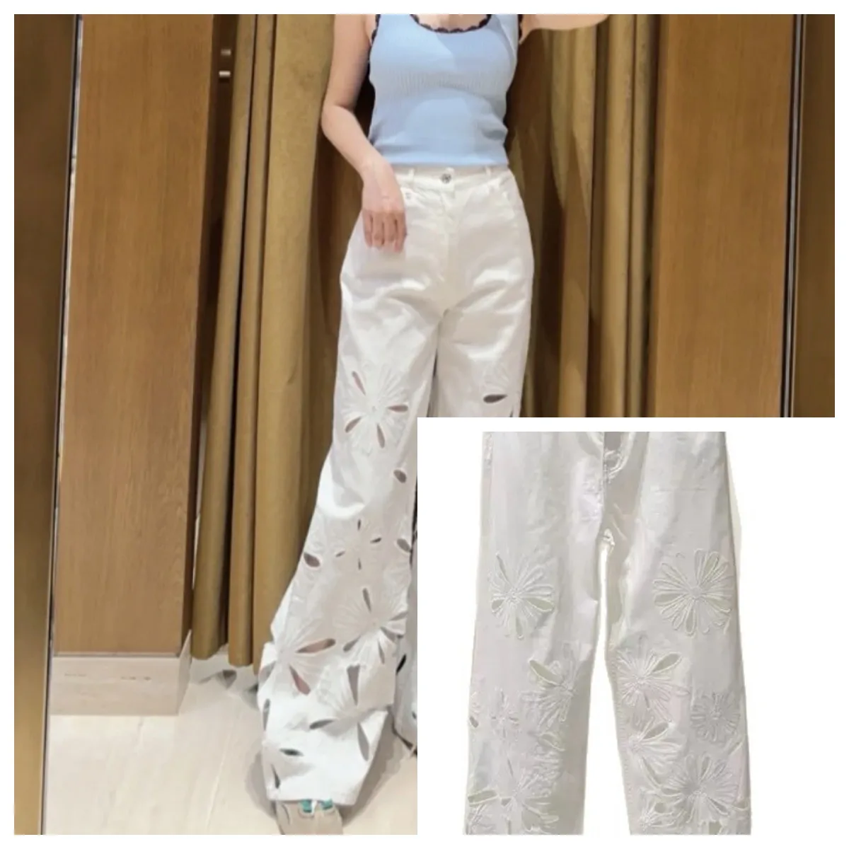 Spring New 2026 Ladies Zipper Denim Pants Flower Hollow Out Embroidery Elegant Women White Straight Leg Jeans
Spring New 2026 Ladies Zipper Denim Pants Flower Hollow Out Embroidery Elegant Women White Straight Leg Jeans
