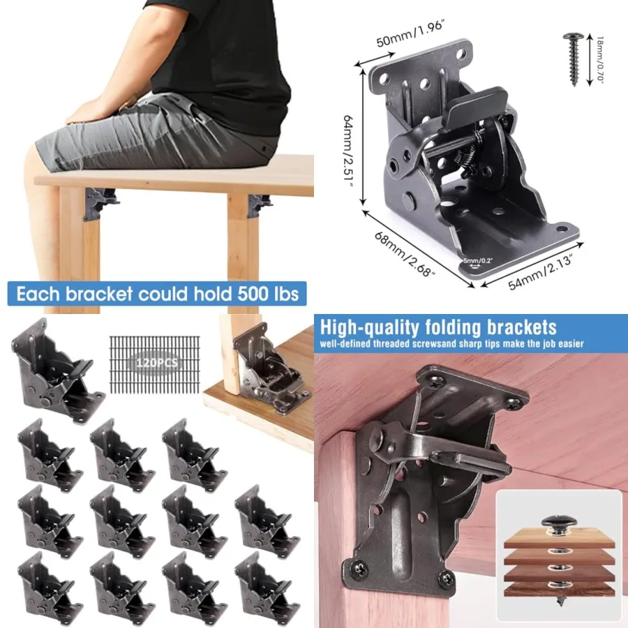 Locking Hinge for Folding Table Brackets, Heavy Duty Folding Brackets 90 Degree Self Locking Folding Hinge for Table Legs Furni
Locking Hinge for Folding Table Brackets, Heavy Duty Folding Brackets 90 Degree Self Locking Folding Hinge for Table Legs Furni