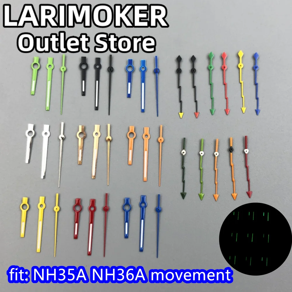LARIMOKER Multicolor Watch Hand fit NH35A NH36A 7s26 7s36 7s35 6r15 6309 7002 7009 Red Yellow Green Watch Parts Green Luminous
LARIMOKER Multicolor Watch Hand fit NH35A NH36A 7s26 7s36 7s35 6r15 6309 7002 7009 Red Yellow Green Watch Parts Green Luminous