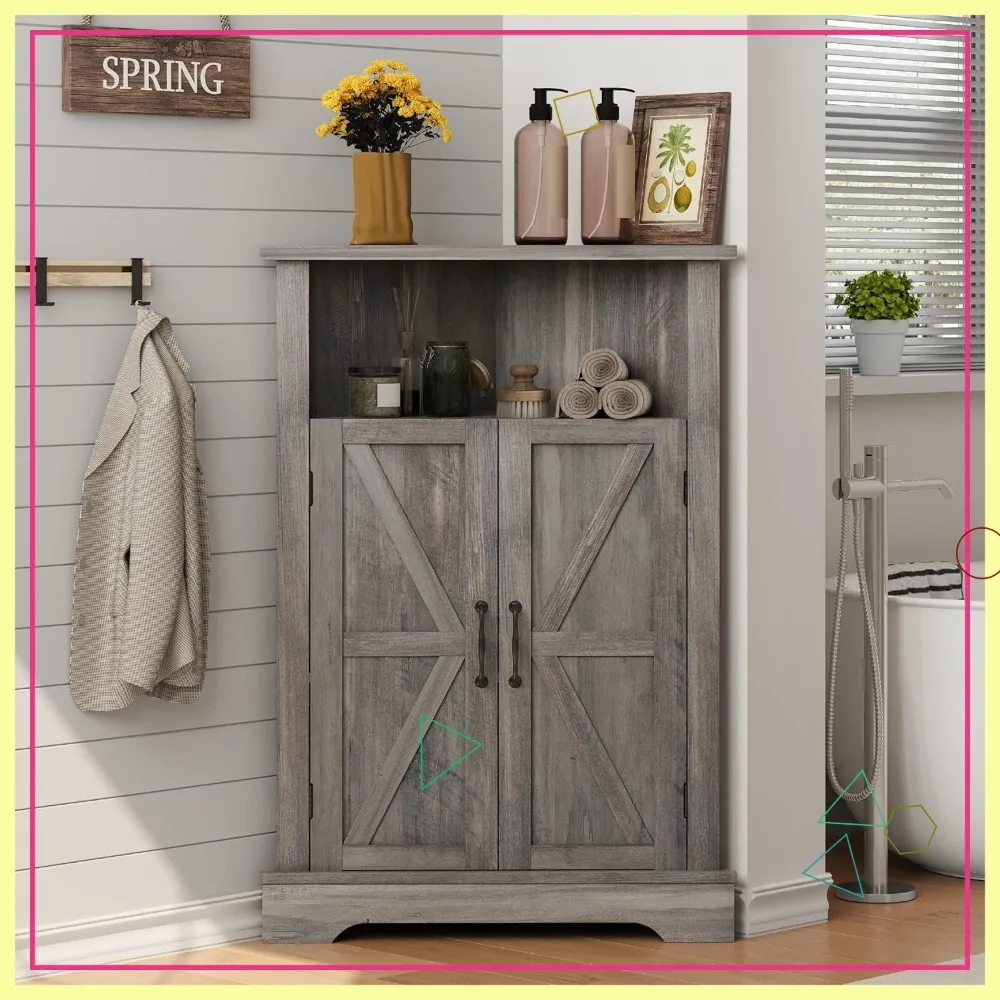 Farmhouse Corner Cabinet with Adjustable Shelf, Grey Narrow Storage Organizer for Bathroom Living Room Kitchen
Farmhouse Corner Cabinet with Adjustable Shelf, Grey Narrow Storage Organizer for Bathroom Living Room Kitchen