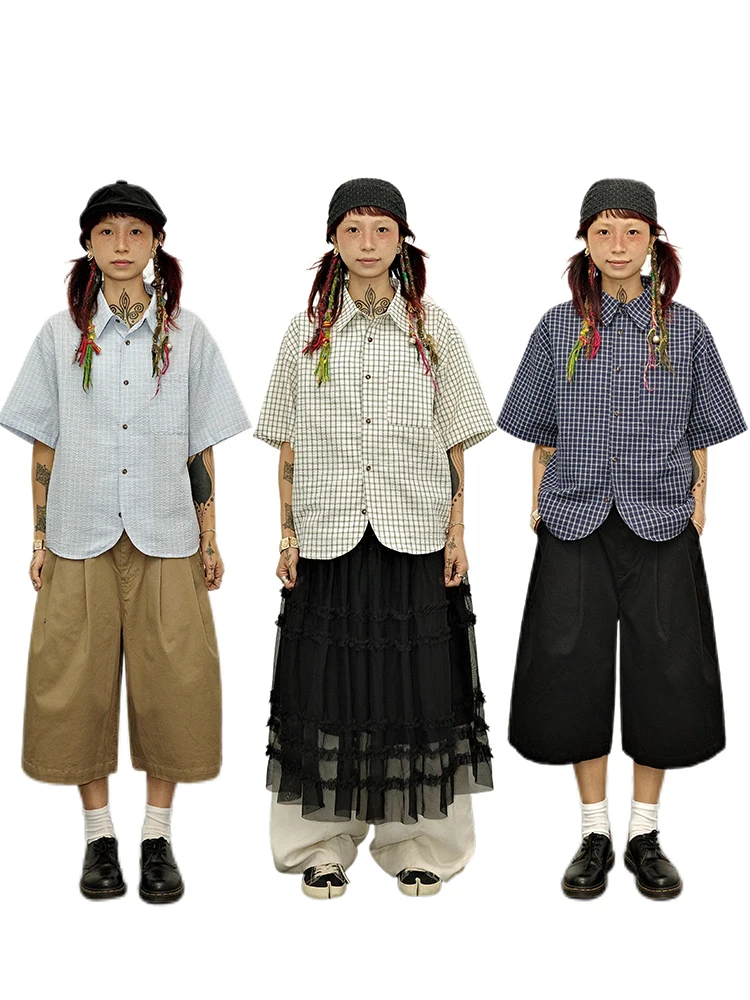Guluwoo Summer Vintage Casual Loose Plaid Versatile Shirt Men Women Simple Grid Short Sleeve Cotton Shirt Citywalk Open Cardigan
Guluwoo Summer Vintage Casual Loose Plaid Versatile Shirt Men Women Simple Grid Short Sleeve Cotton Shirt Citywalk Open Cardigan