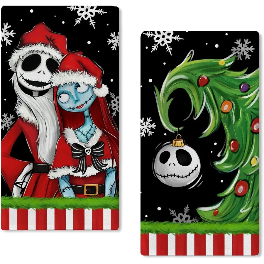 Christmas Jack Kitchen Dish Towels Set of 2 Sally Ni GHT m are BE.Fore Xmas Tree Skull Hand Towels Black Drying Baking Cooking
Christmas Jack Kitchen Dish Towels Set of 2 Sally Ni GHT m are BE.Fore Xmas Tree Skull Hand Towels Black Drying Baking Cooking