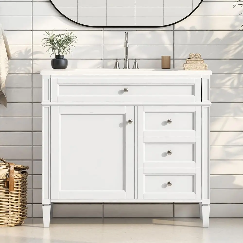 36" Bathroom Vanity with Sink, ern Single Sink Bathroom Storage Cabinet with 1 Door, 2 Ders & Tip-Out Der, Solid Wood e Bathroom
36" Bathroom Vanity with Sink, ern Single Sink Bathroom Storage Cabinet with 1 Door, 2 Ders & Tip-Out Der, Solid Wood e Bathroom