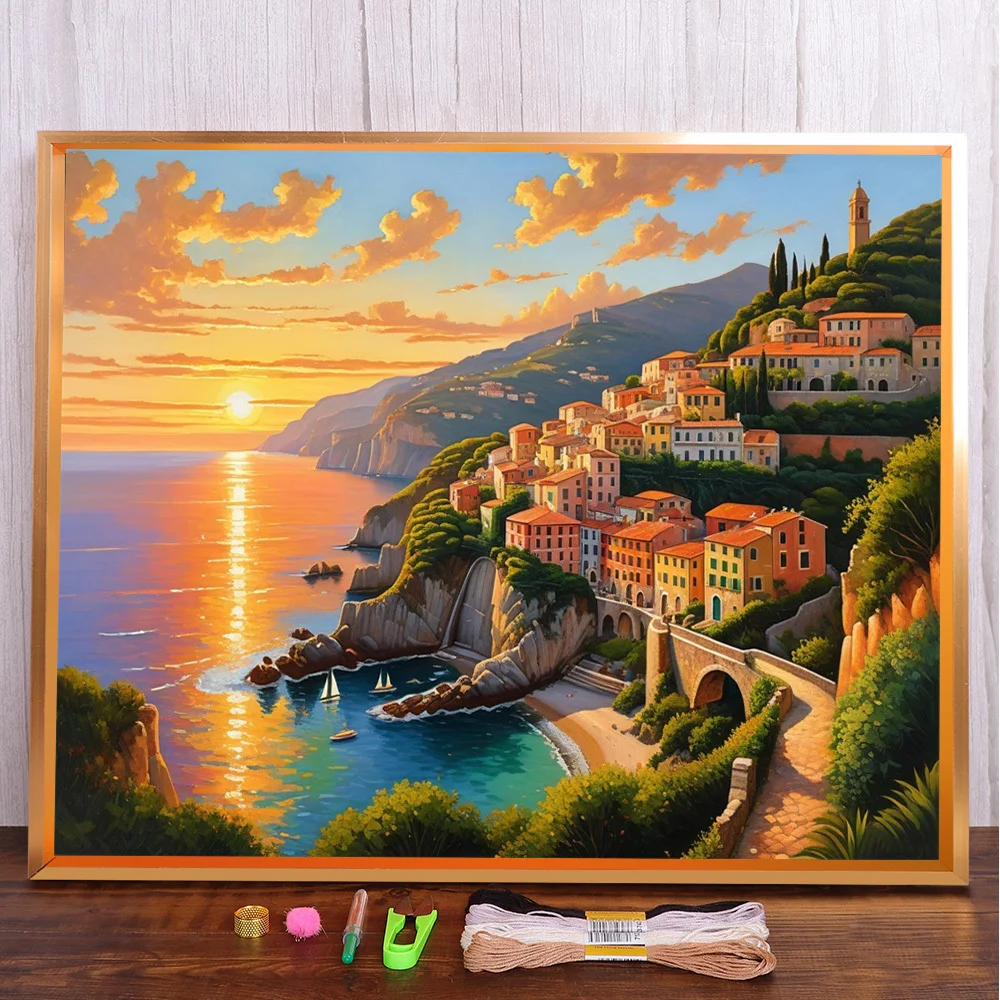 Scenery Seaside Town Printed Cross Stitch DIY Embroidery Patterns Hobby Sewing Needlework Handiwork Stamped Room Decor Needle
Scenery Seaside Town Printed Cross Stitch DIY Embroidery Patterns Hobby Sewing Needlework Handiwork Stamped Room Decor Needle
