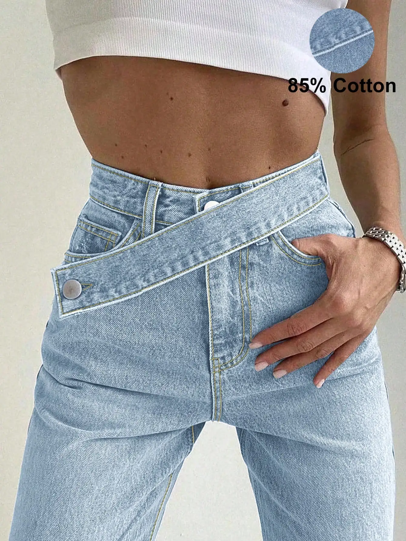 Y2K Street Washed Asymmetric Belt Decoration Slant Pocket Wide-Leg Cotton Comfortable Versatile Work Jeans Cargo Trousers
Y2K Street Washed Asymmetric Belt Decoration Slant Pocket Wide-Leg Cotton Comfortable Versatile Work Jeans Cargo Trousers