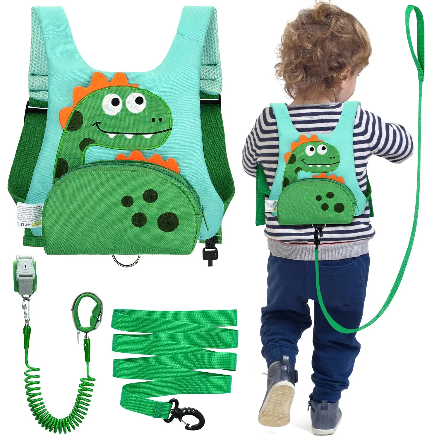 3-in-1 Toddler Harness Leash with 8.2ft Anti-Lost Wrist Link, Cute Dinosaur Kids Safety Tether for Outdoor Activities
3-in-1 Toddler Harness Leash with 8.2ft Anti-Lost Wrist Link, Cute Dinosaur Kids Safety Tether for Outdoor Activities
