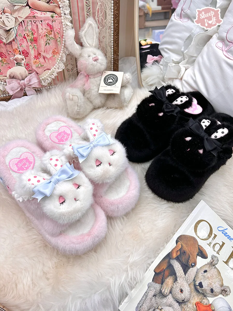 Japanese Kawaii Sweet Cute Platform Slippers Sweetheart Girl Indoor Original Lolita Bow Cartoon Rabbit Plush Slippers Women's
Japanese Kawaii Sweet Cute Platform Slippers Sweetheart Girl Indoor Original Lolita Bow Cartoon Rabbit Plush Slippers Women's
