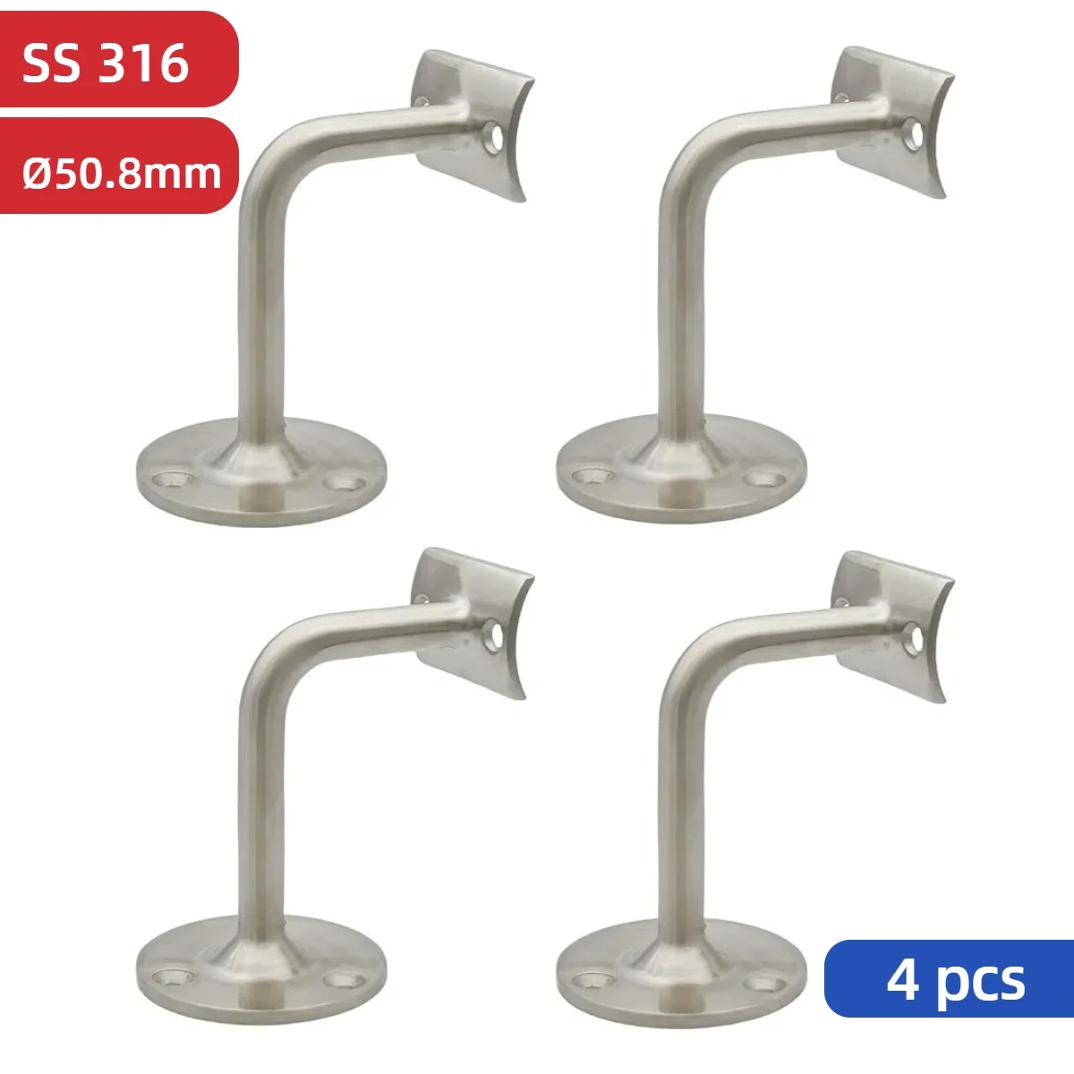 Highco-Cast 4PCS 316 Stainless Steel 50.8mm Stair Railing Satin Polished Wall Mounted Handrail Bracket
Highco-Cast 4PCS 316 Stainless Steel 50.8mm Stair Railing Satin Polished Wall Mounted Handrail Bracket