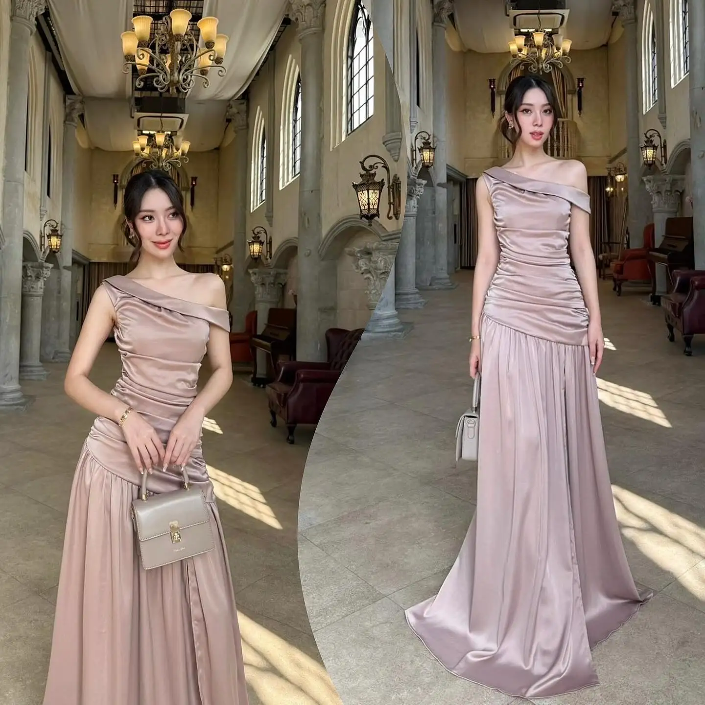 Customized Graceful One Shoulder Evening Dress Exquisite Pleat A-Line Celebrity Gowns Classic Satin Special Occasion G
Customized Graceful One Shoulder Evening Dress Exquisite Pleat A-Line Celebrity Gowns Classic Satin Special Occasion G