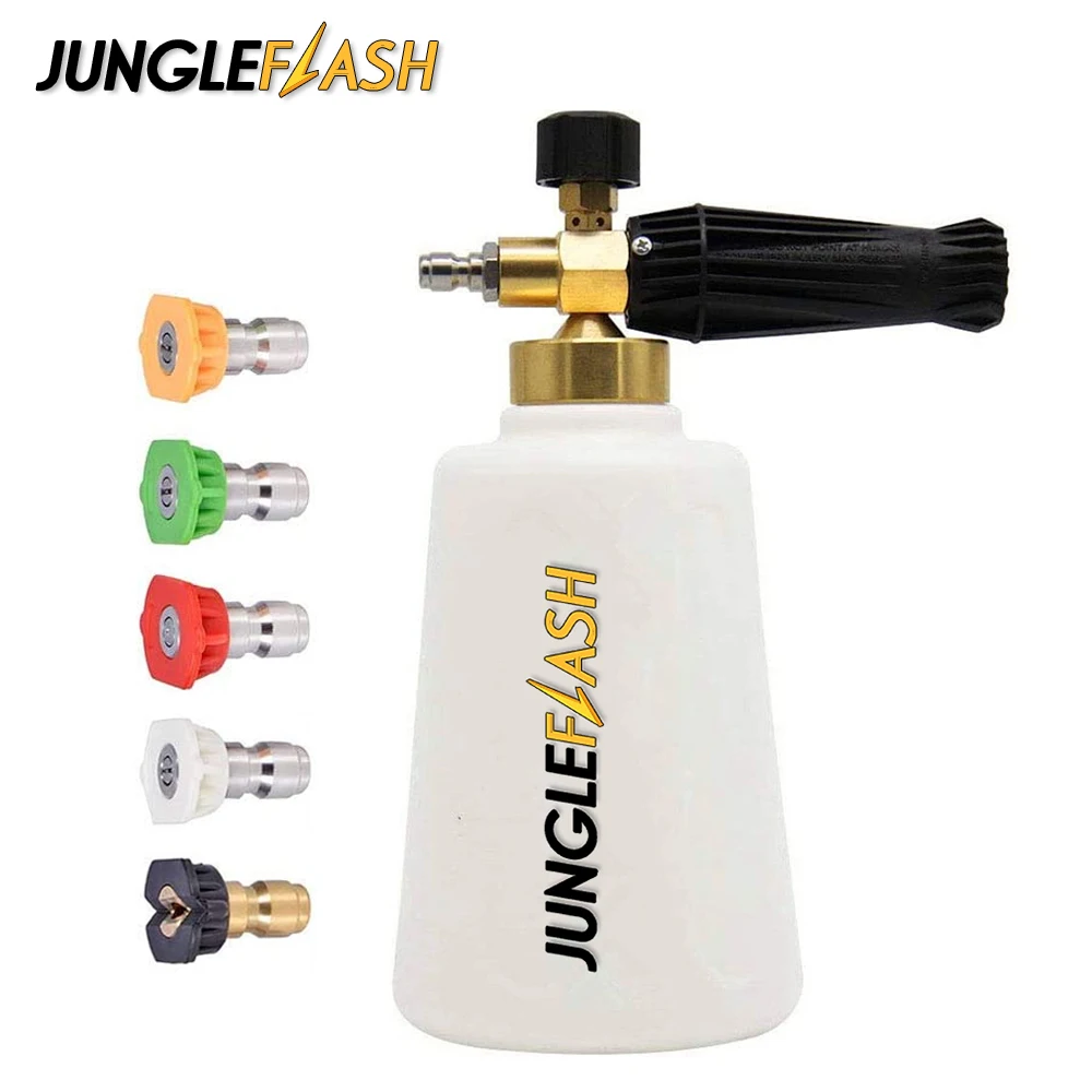 JUNGLEFLASH Foam Cannon High Pressure Cleaner Snow Foam Lance with 1/4" Quick Connector, 5 Nozzle Tips for Pressure Washer Gun
JUNGLEFLASH Foam Cannon High Pressure Cleaner Snow Foam Lance with 1/4" Quick Connector, 5 Nozzle Tips for Pressure Washer Gun