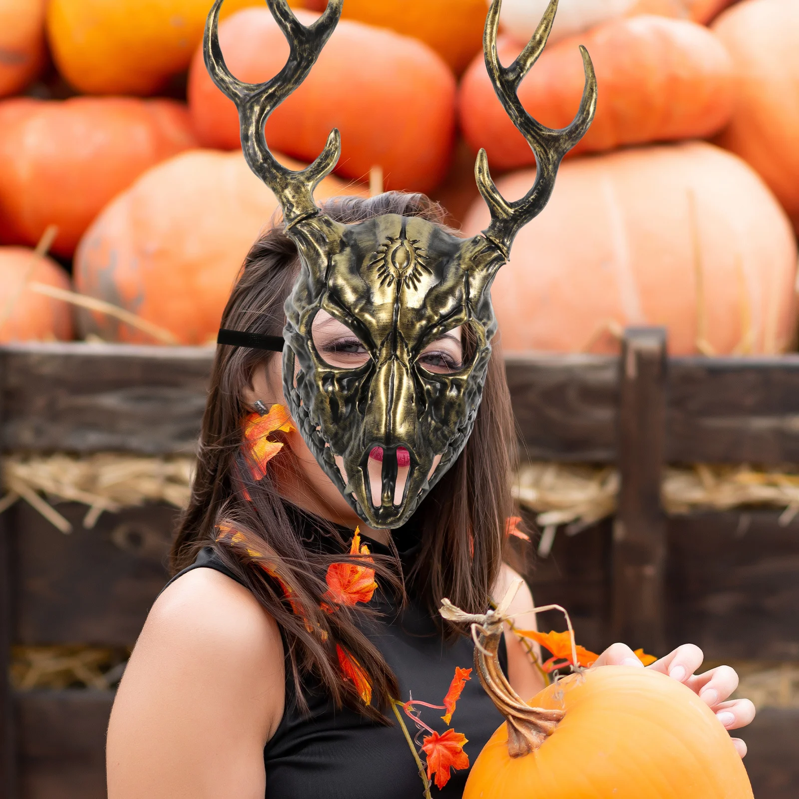 Маска с рогами оленя, Хэллоуин, косплей, реалистичный аксессуар для животных, удобный дышащий маскарад, вечеринка в стиле Ренессанс, ярмарка
Маска с рогами оленя, Хэллоуин, косплей, реалистичный аксессуар для животных, удобный дышащий маскарад, вечеринка в стиле Ренессанс, ярмарка