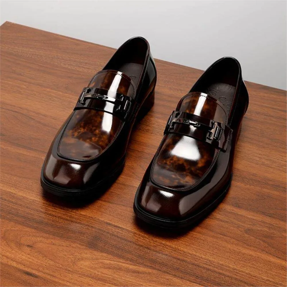 New Mens Genuine Leather Loafers Premium Horsebit Buckle Shiny Leather Slip on Square Toe Business Casual Leather Shoes
New Mens Genuine Leather Loafers Premium Horsebit Buckle Shiny Leather Slip on Square Toe Business Casual Leather Shoes