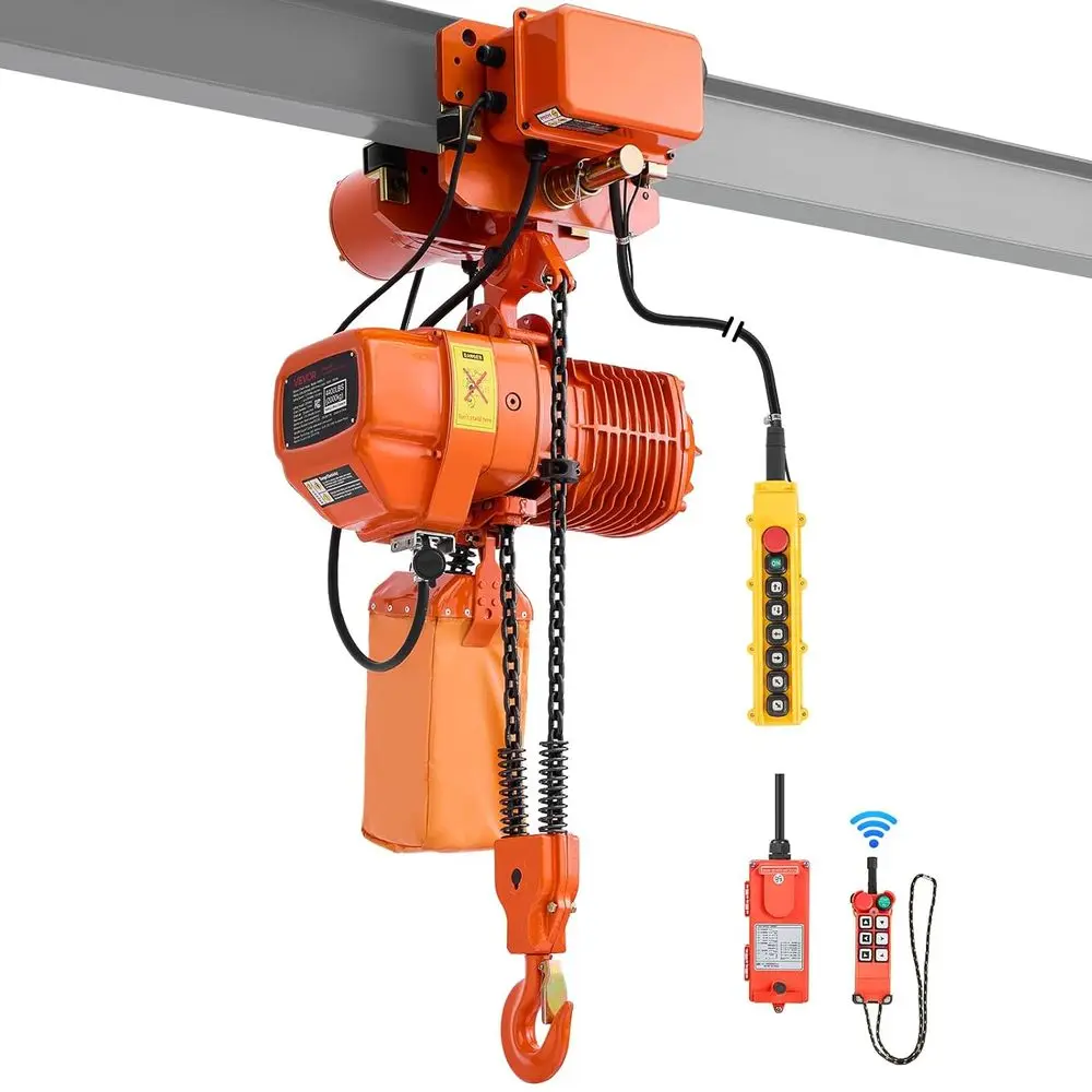 4400lbs Electric Chain with Power Trolley, 2-Speed Operation, 20t Liting Height, 3-Phase 208-240V/440-480V OverCrane w/ 328t Wir
4400lbs Electric Chain with Power Trolley, 2-Speed Operation, 20t Liting Height, 3-Phase 208-240V/440-480V OverCrane w/ 328t Wir