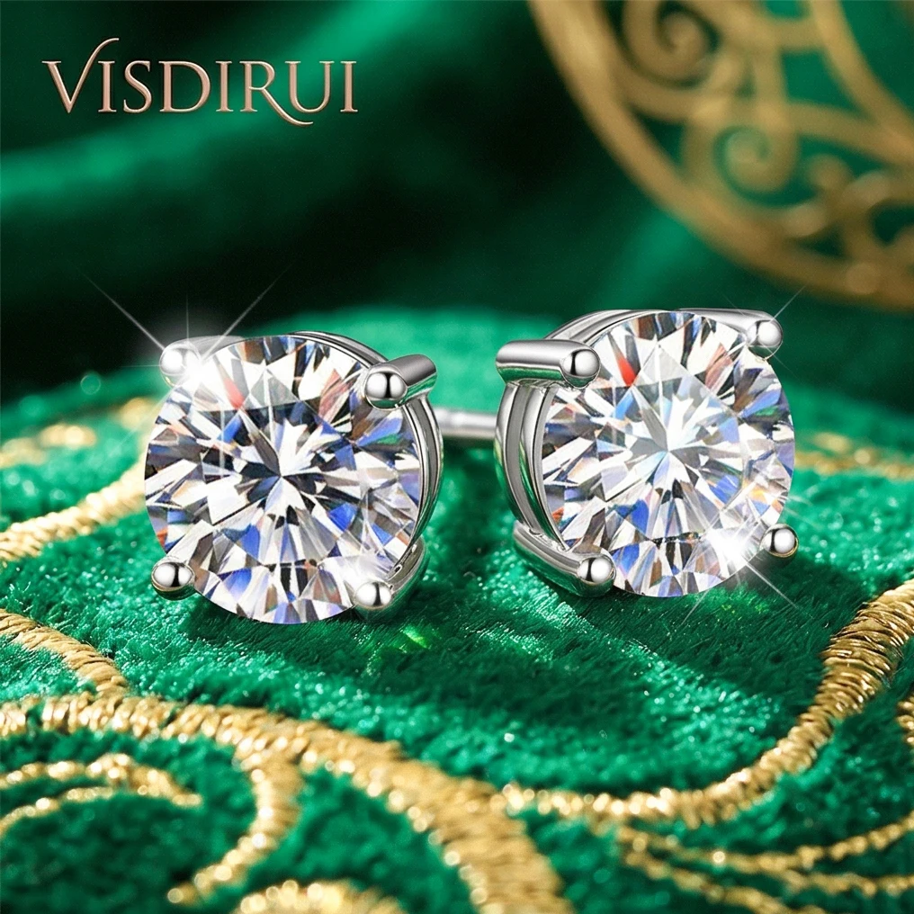 VISDIRUI D Color Moissanite Stud Earrings S925 Silver 1ct 2ct 3ct 5ct 7ct Round Cut Fine Jewelry Anniversary Gift Her
VISDIRUI D Color Moissanite Stud Earrings S925 Silver 1ct 2ct 3ct 5ct 7ct Round Cut Fine Jewelry Anniversary Gift Her