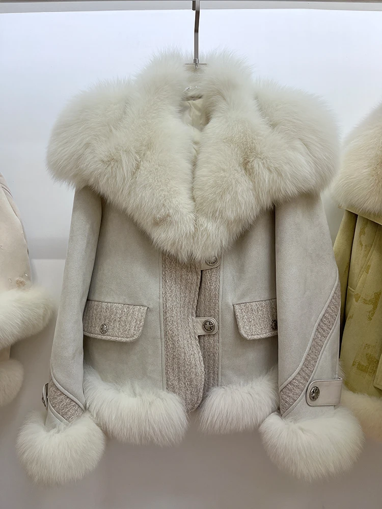 2023 Autumn Winter Women Goose Down Jacket Natural Fox Fur Collar Sweet Style Luxury Female Coats
2023 Autumn Winter Women Goose Down Jacket Natural Fox Fur Collar Sweet Style Luxury Female Coats