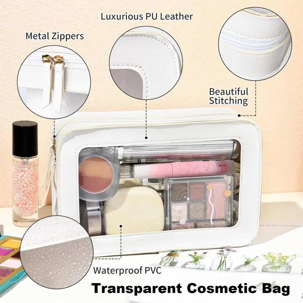 Travel Cosmetic Bag Transparent Dual Zipper Cosmetic Bag for Travel Business with Capacity Portable Handbag for Home Office
Travel Cosmetic Bag Transparent Dual Zipper Cosmetic Bag for Travel Business with Capacity Portable Handbag for Home Office