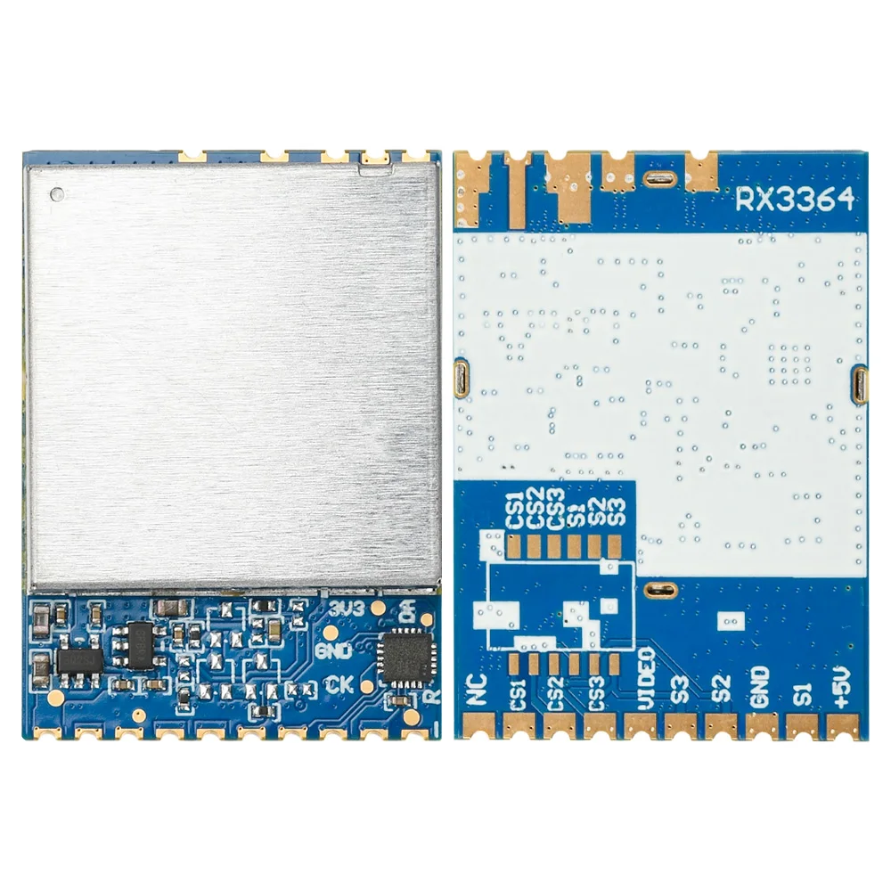 RX3364 RX5808 RX1264 3D3RxM2 3.3G 5.8G Wireless FPV SPI Image Transmission Simulates Video Transmission And Reception Module
RX3364 RX5808 RX1264 3D3RxM2 3.3G 5.8G Wireless FPV SPI Image Transmission Simulates Video Transmission And Reception Module
