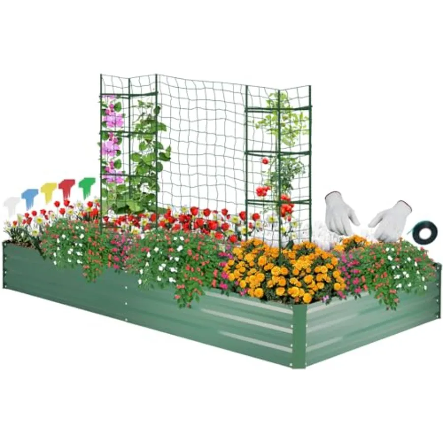 Galvanized Raised Garden Bed for Vegetables Flowers Herbs, Metal, Silver, Rust-Resistant All-in-One Kit with Tomato Cages, Glov
Galvanized Raised Garden Bed for Vegetables Flowers Herbs, Metal, Silver, Rust-Resistant All-in-One Kit with Tomato Cages, Glov