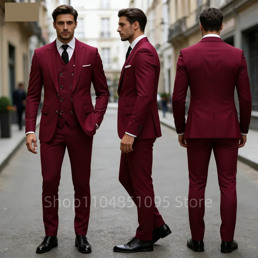 Elegant Green 3Pcs Wedding Suit for Men Slim Fit Peak Lapel Formal Jacket Vest Pants Tuxedo Set Best Man Groom Male
Elegant Green 3Pcs Wedding Suit for Men Slim Fit Peak Lapel Formal Jacket Vest Pants Tuxedo Set Best Man Groom Male