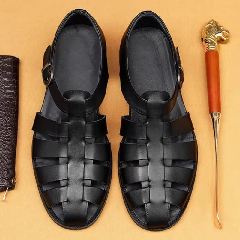 Elegant Genuine Leather Men Sandals Luxury Business Casual Shoes Men Non-slip Work Shoes Platform Gladiator Sandalias Size 46
Elegant Genuine Leather Men Sandals Luxury Business Casual Shoes Men Non-slip Work Shoes Platform Gladiator Sandalias Size 46