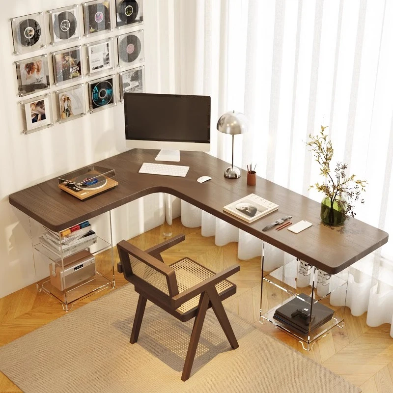 Acrylic suspension corner L-shaped solid wood corner desk bedroom student writing desk computer desk
Acrylic suspension corner L-shaped solid wood corner desk bedroom student writing desk computer desk