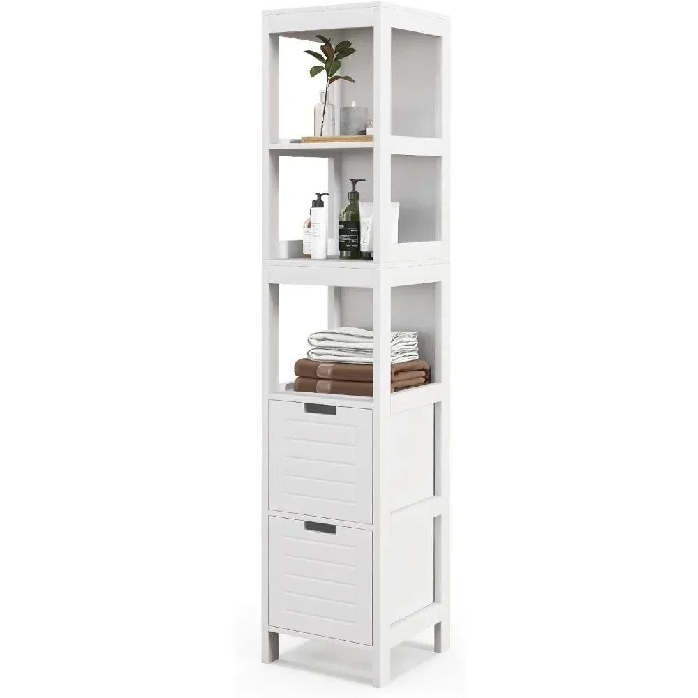 Bathroom Storage Cabinet, Wooden Slim Bathroom Cabinet with Anti-toppling Device, Tall Narrow Storage Cabinet with Removable
Bathroom Storage Cabinet, Wooden Slim Bathroom Cabinet with Anti-toppling Device, Tall Narrow Storage Cabinet with Removable