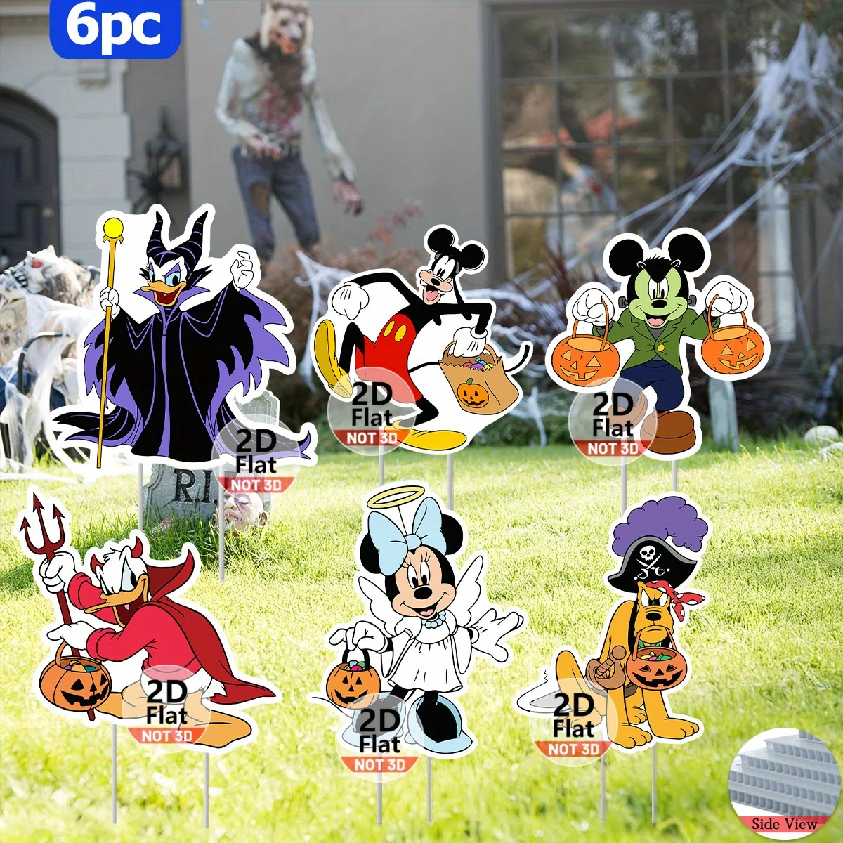6pcs Disney Mickey And Friends 2D Flat Halloween Yard Signs with Stakes Easy Assemble Outdoor Halloween Decor Set
6pcs Disney Mickey And Friends 2D Flat Halloween Yard Signs with Stakes Easy Assemble Outdoor Halloween Decor Set