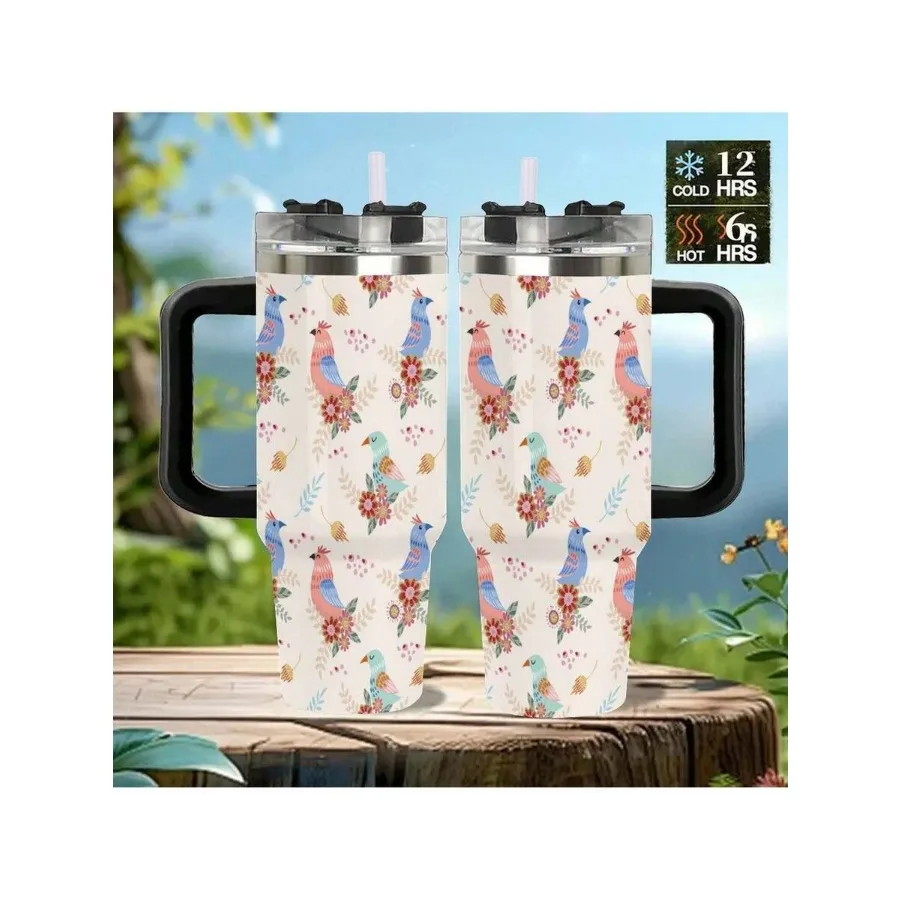 1 Pc 40oz Auto Cup, Stainless Steel Tumbler - Double Wall ulated Travel Mug For Coffee and Water, Floral Birds Pattern Seamless
1 Pc 40oz Auto Cup, Stainless Steel Tumbler - Double Wall ulated Travel Mug For Coffee and Water, Floral Birds Pattern Seamless