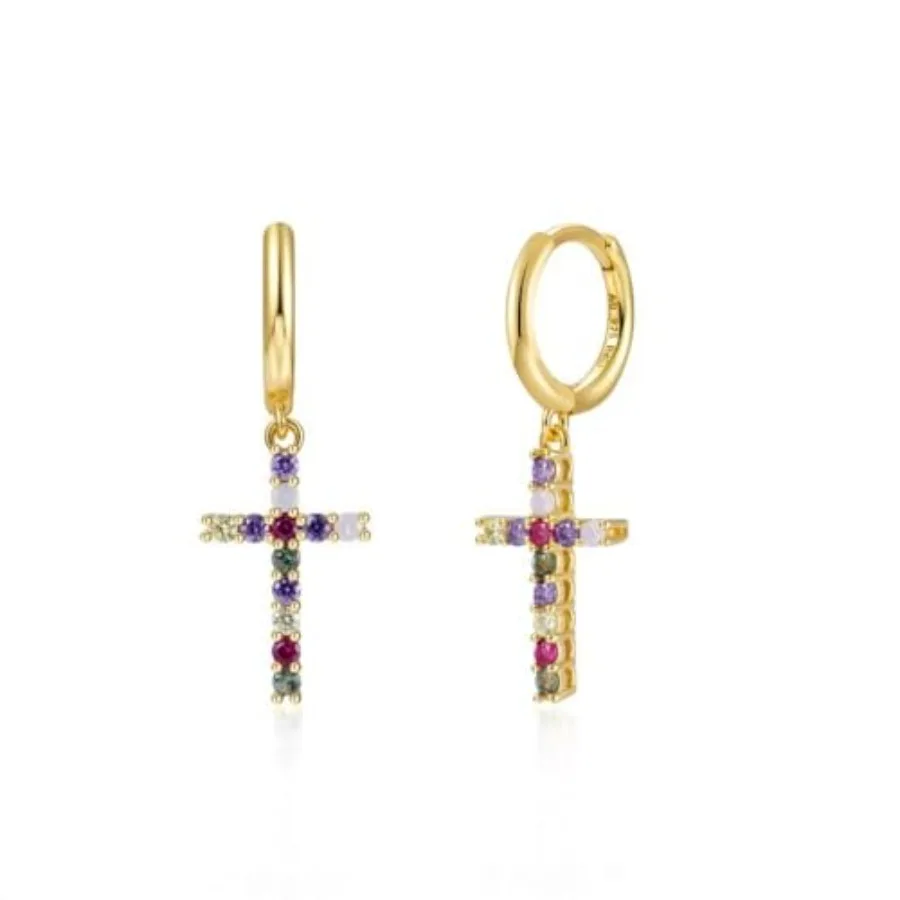 Dainty Cross Colorful CZ Huggie Small Hoop Earrings Dangle Drop for Women Cartilage Boho Minimalist Sterling Silver Post 14K Go
Dainty Cross Colorful CZ Huggie Small Hoop Earrings Dangle Drop for Women Cartilage Boho Minimalist Sterling Silver Post 14K Go