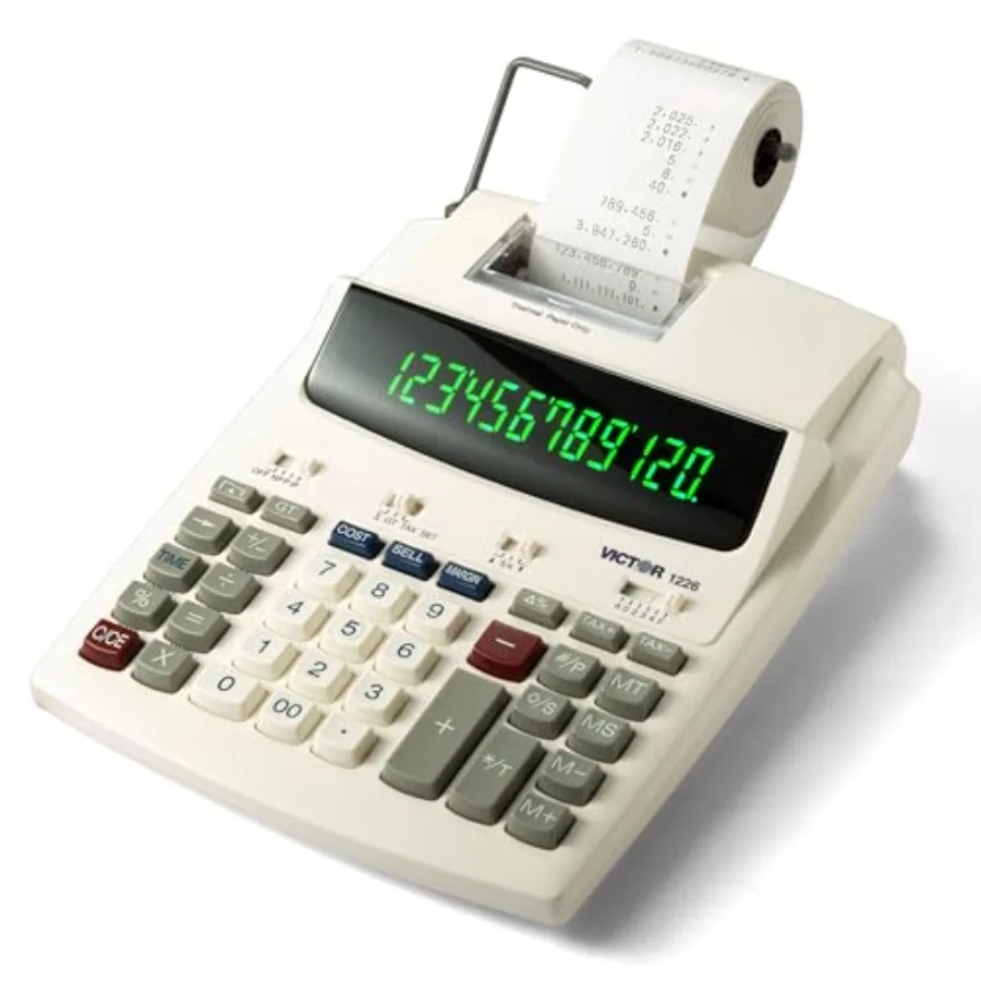Thermal Printing Calculator for office use, ABS plastic body, off-white color, 12-digit display and 8.0 LPS printing speed
Thermal Printing Calculator for office use, ABS plastic body, off-white color, 12-digit display and 8.0 LPS printing speed