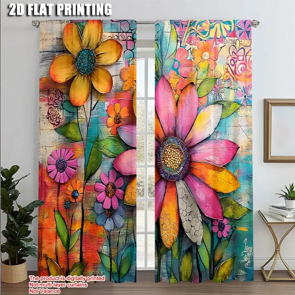 2pcs, Pattern Curtains 2D print Cartoon Color Flower Versatile Fabric (without rod) Art Deco Festive Use for Living Room,
2pcs, Pattern Curtains 2D print Cartoon Color Flower Versatile Fabric (without rod) Art Deco Festive Use for Living Room,