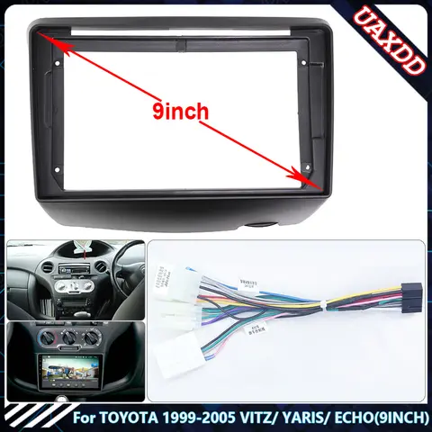 Für TOYOTA 1999-2005 VITZ YARIS ECHO 9 ZOLL Auto cd Radio Android Stereo audio bildschirm multimedia video player kabel Harness rahmen