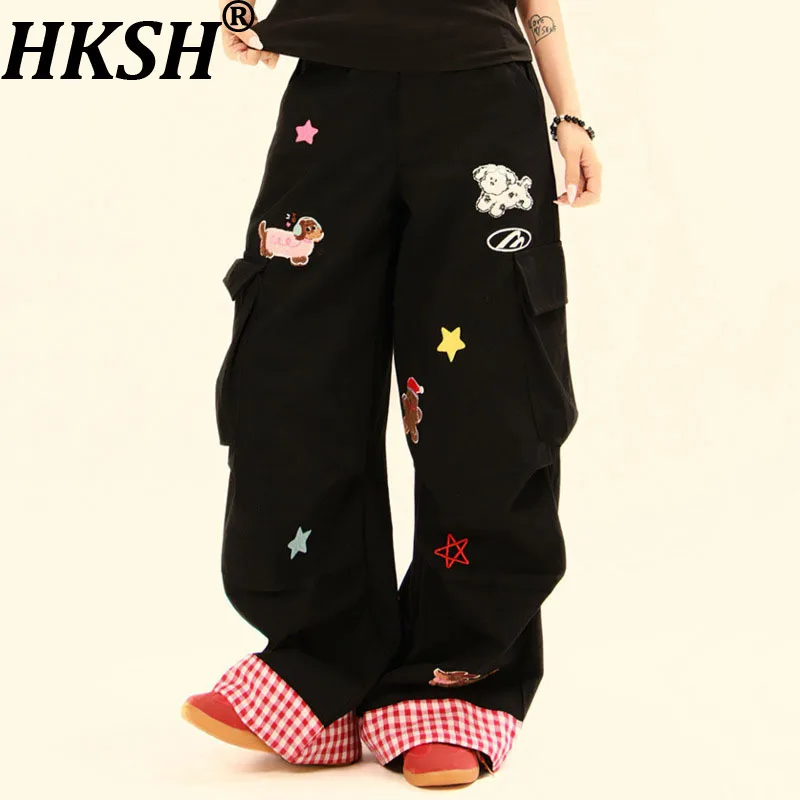 HKSH Autumn New Women Streetwear Y2K Tide Chic Ins Trendy Cartoon Embroidered Plaid Patchwork Casual Cargo Straight Pants HK6460
HKSH Autumn New Women Streetwear Y2K Tide Chic Ins Trendy Cartoon Embroidered Plaid Patchwork Casual Cargo Straight Pants HK6460