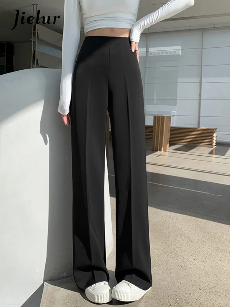 Jielur Solid Color Pleated High Waist Women Pants Autumn New Full Length Slim Straight Fashion Female Suit Pants Casual Trouser
Jielur Solid Color Pleated High Waist Women Pants Autumn New Full Length Slim Straight Fashion Female Suit Pants Casual Trouser